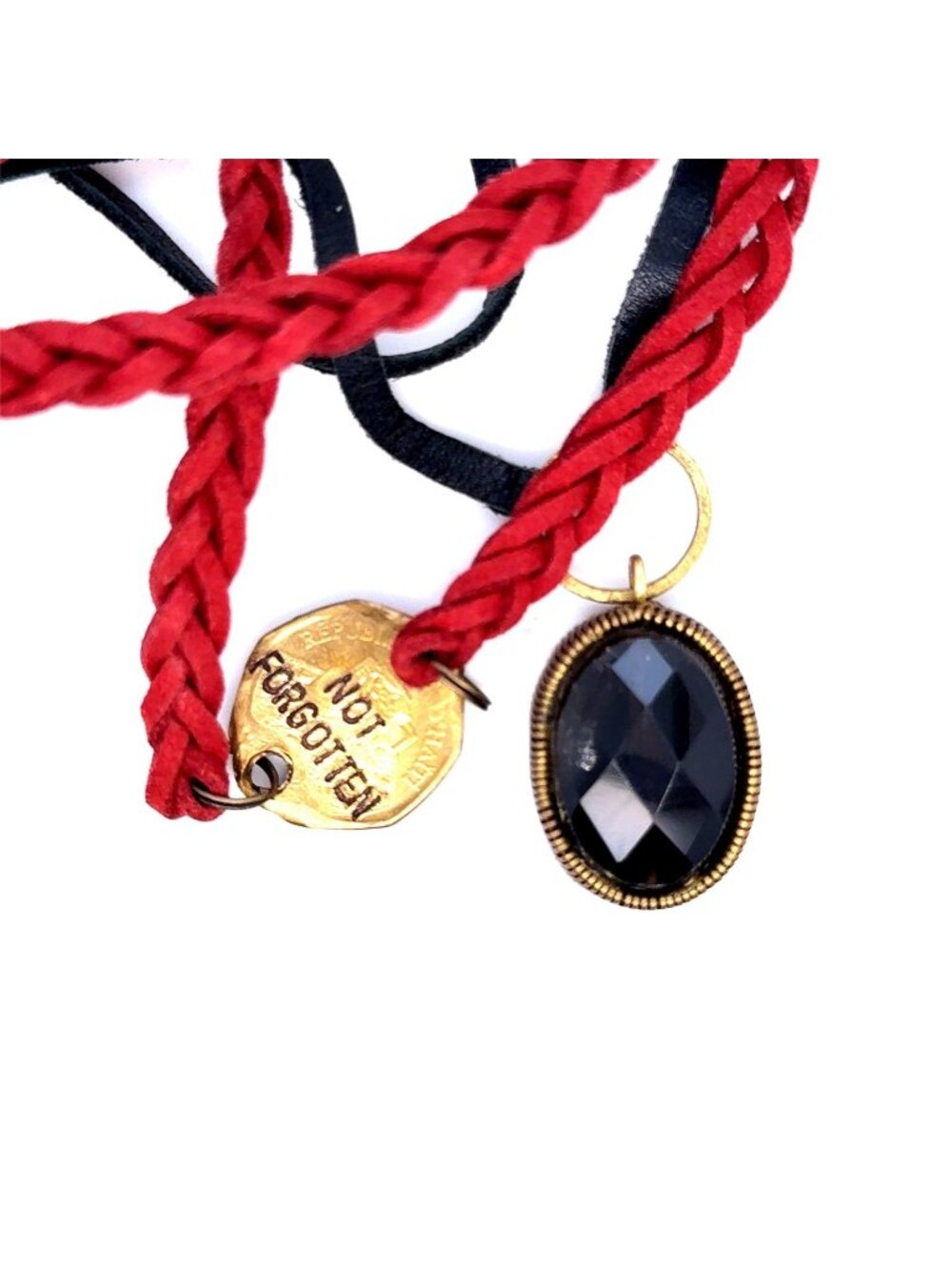 Not Forgotten & Black Stone Necklace (n3)